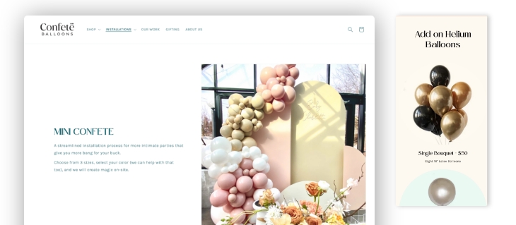 Confetë Balloons Launches New eCommerce Website on Shopify